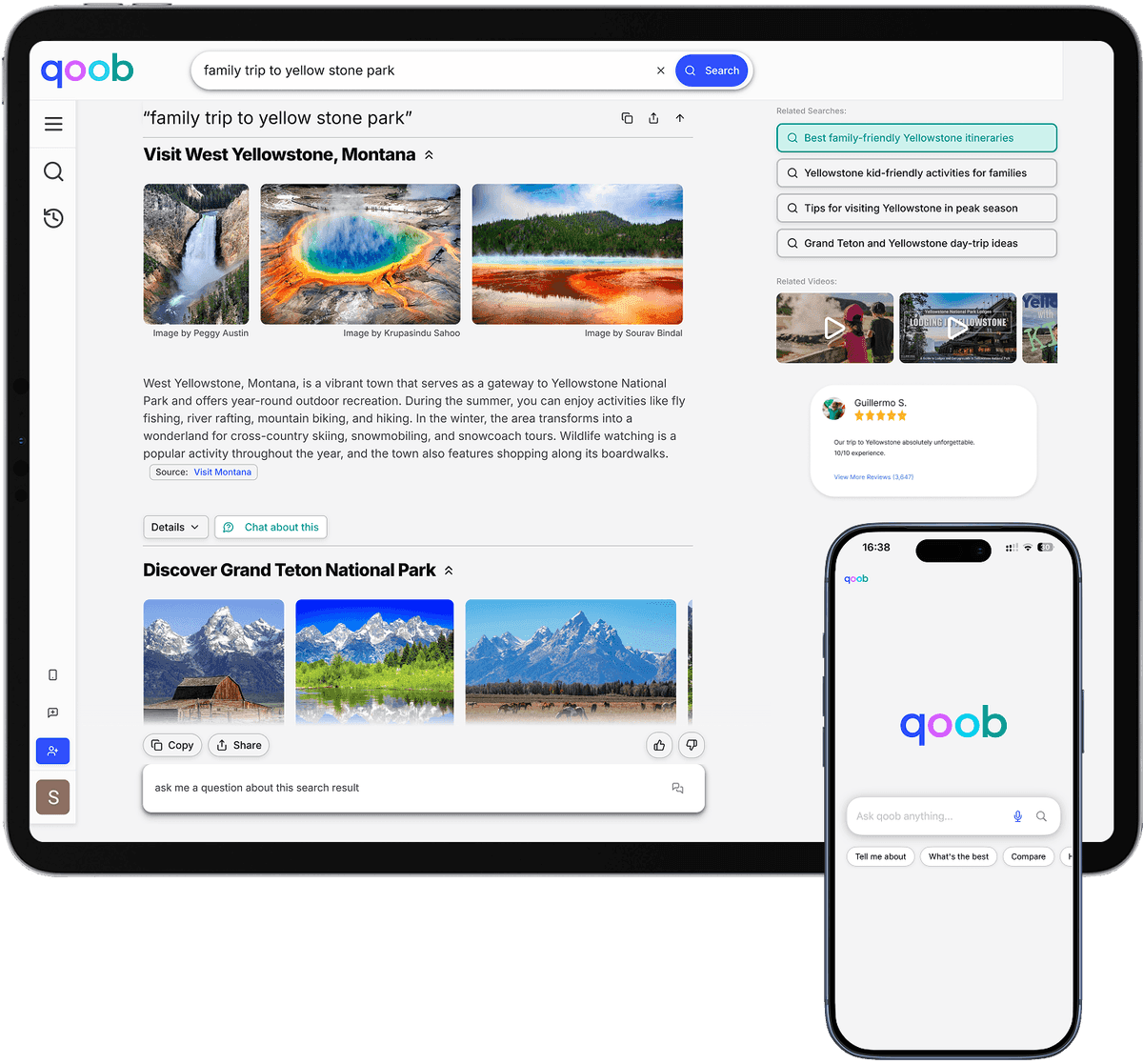 Qoob giving one short, clear answer instead of a list of links