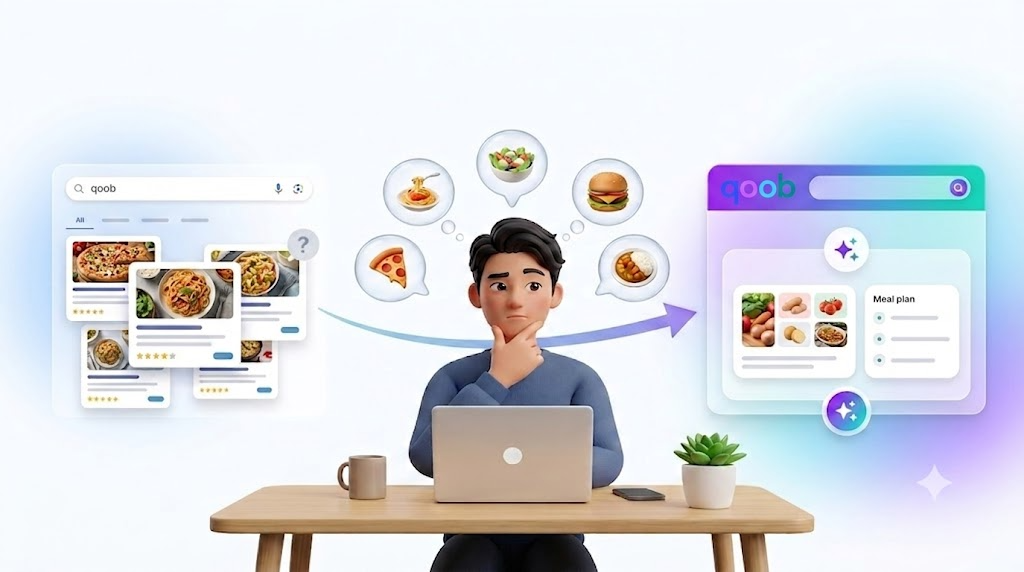 Person using AI to transform food searches into a personalized meal plan based on dietary preferences and favorite dishes